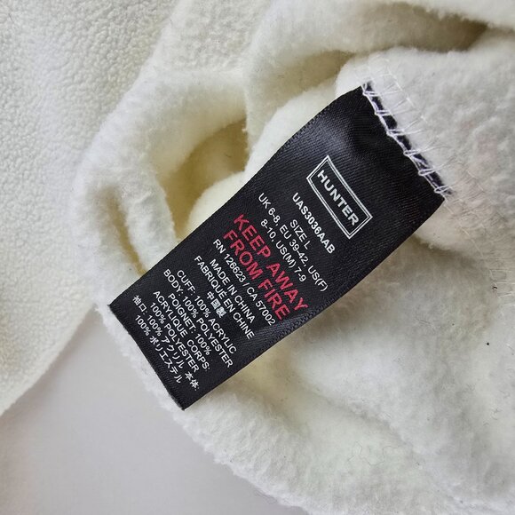 HUNTER Original Cable Knit Short Hunter White Rain Boot Liner Socks Size L TBT - Picture 5 of 6